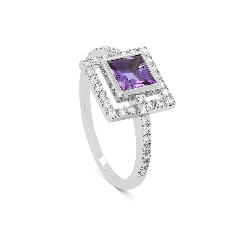 Bague Purpurina en or blanc 18 carats améthyste et diamants