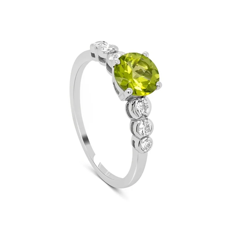 Bague Verdissima en Or blanc 18 carats sertie d'un péridot et de diamants