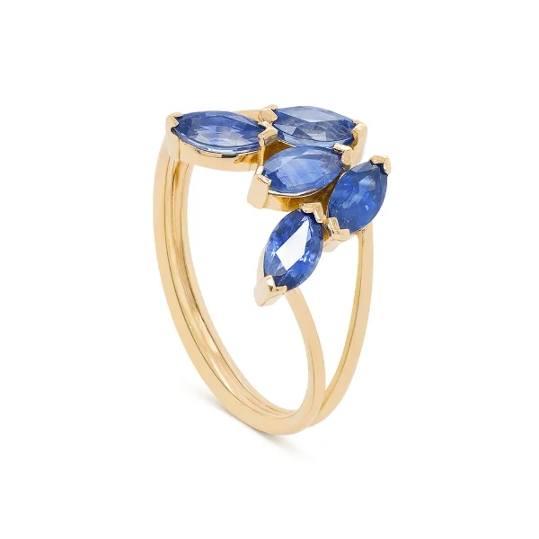 Bague Odyssée Céleste en Or jaune 18 carats sertie de saphirs