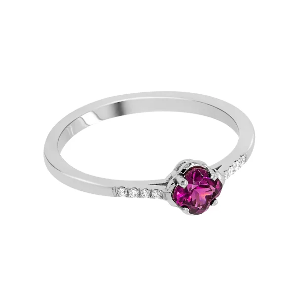 Bague tourmaline et diamants et or blanc 18 carats